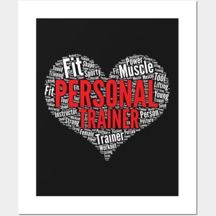 Gym Personal Trainer Heart Shape Exercise Fitness Training graphic Posters and Art